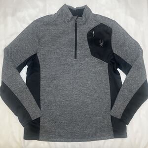 Spyder Jacket Mens Size XL Gray 1/4 Zip Fleece Pullover Logo Outdoors Gorpcore